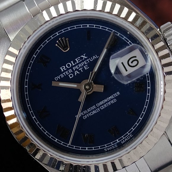 Rolex Datejust 69174 Factory Blue Dial 26mm Watch - Picture 7 of 14